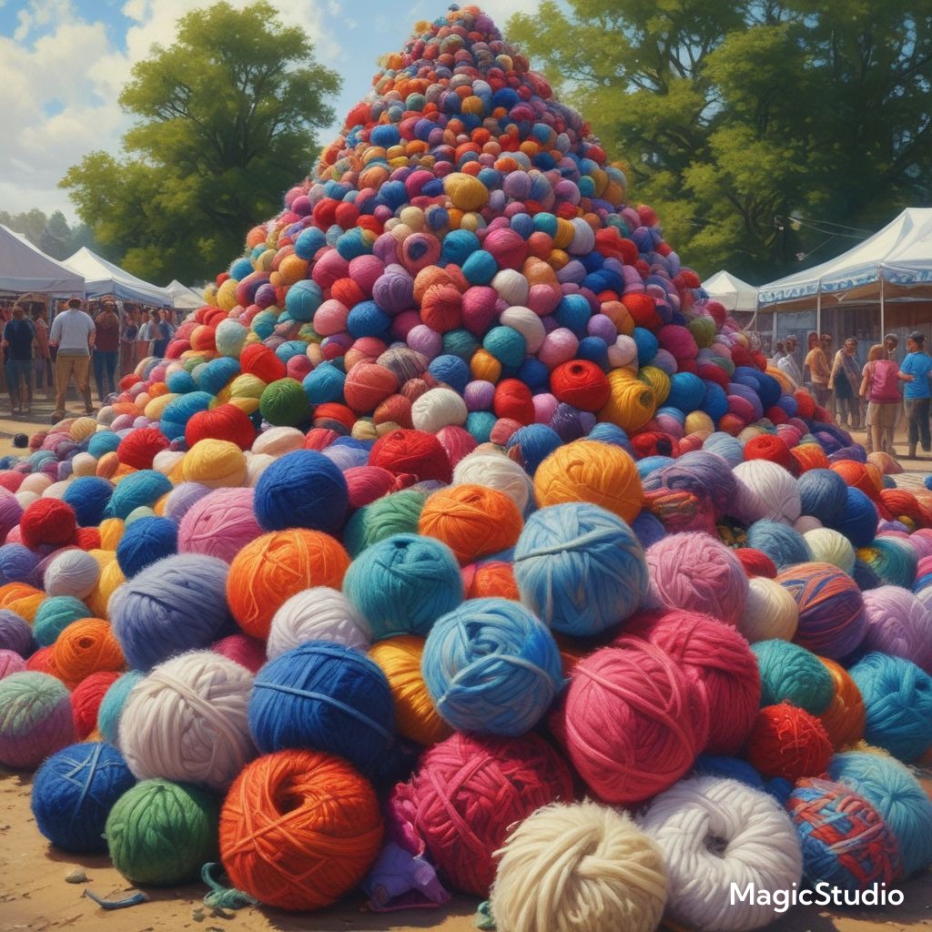 ai image of a yarn mountain