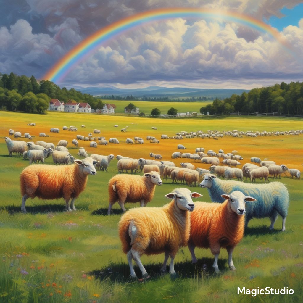 ai image of sheep in a field