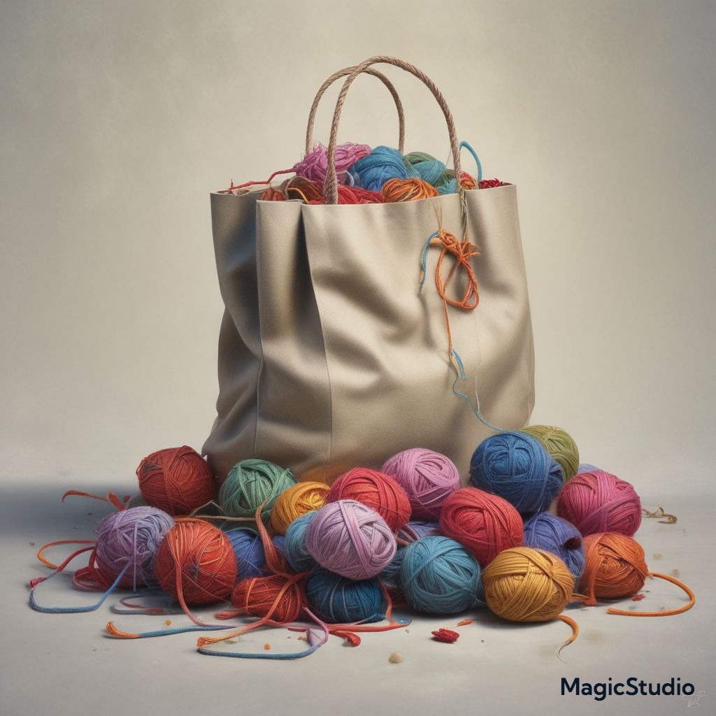 ai image of a bag of yarn balls