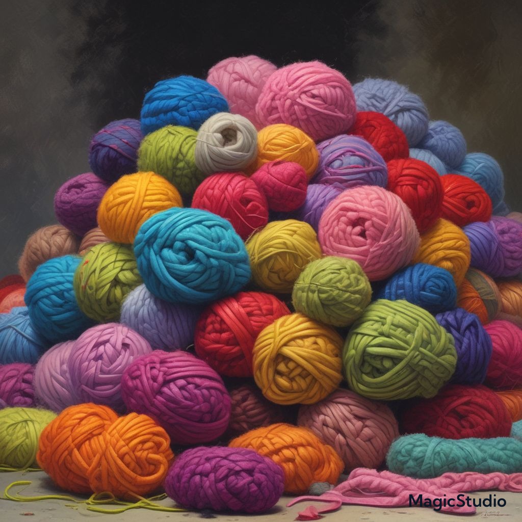 ai image of a pile of yarn balls