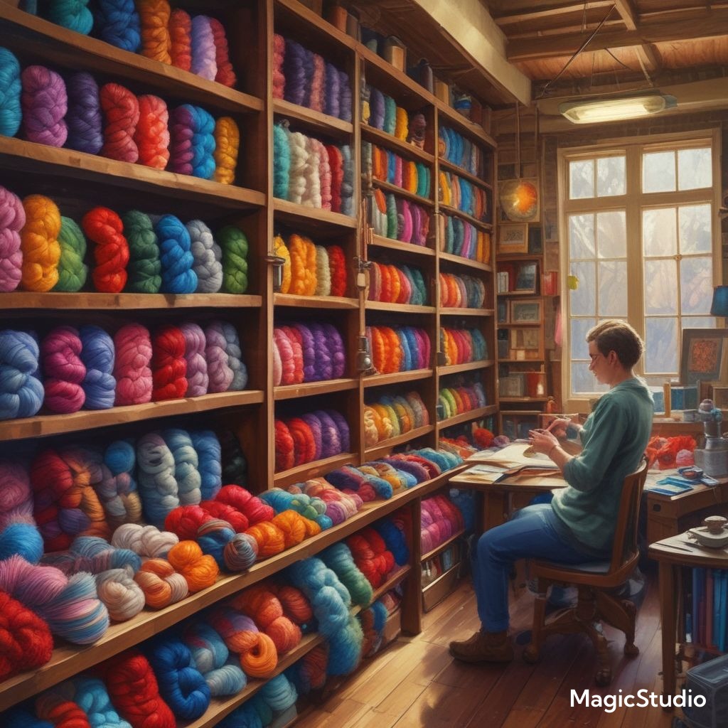 ai image of a yarn shop