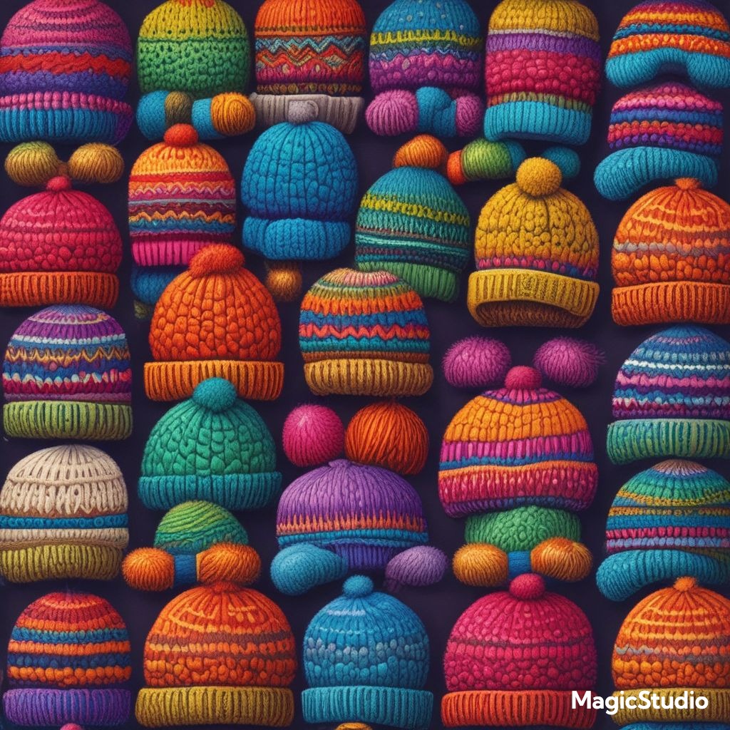 ai image of knitted hats